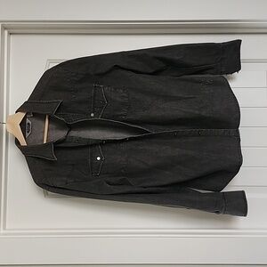 Grey Denim Chambray Western Shirt